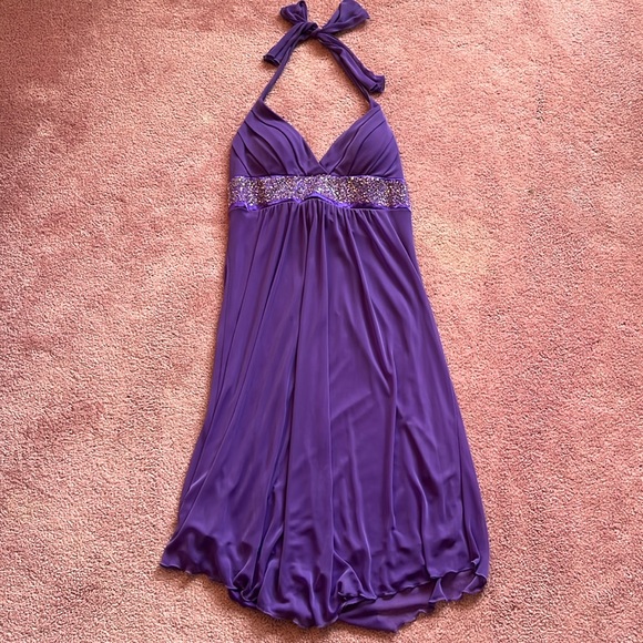 BCX Dresses & Skirts - Purple Women’s Dress Backless with Sequins Flowy Size M